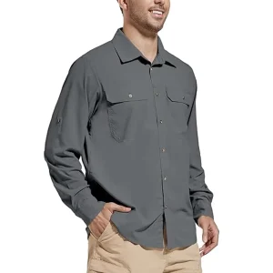 Manufacturer Of Fishing Shirts Custom Logo Quick Dry Button Up Fishing Shirt