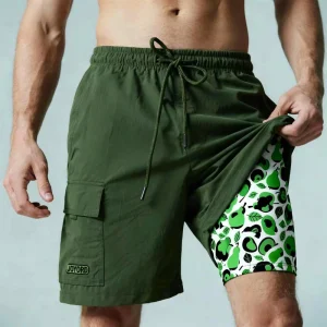Manufacturer Printing Fast Drying Regular Fit Eco Friendly Boardshorts 2 in 1 Volley Shorts Surf Trunks with Pockets