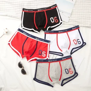 Manufacturer Stock Men’s Underwear Cotton Viscose Boxer Briefs Breathable Antibacterial One Piece Knitted Bagged Dropshipping
