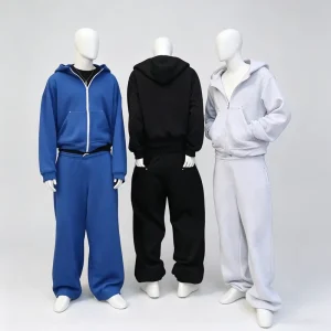Manufacturer Sweatsuits Unisex Sets Custom Embroidered Zip up Hoodie Tracksuit 2 Piece Streetwear Casual Sweat Suit