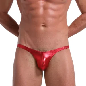Manufacturers Big Men Shinny Underwear Low Waist Bulge Pouch G-string Gay Men’s Underwear Thong