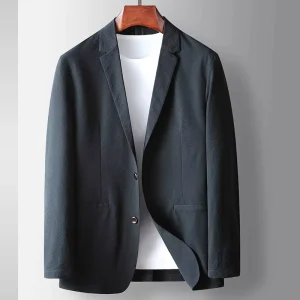 Manufacturers Casual Office Travel Thin Wrinkle Free Stretch Blazer Men’s Solid Color Suit Jacket