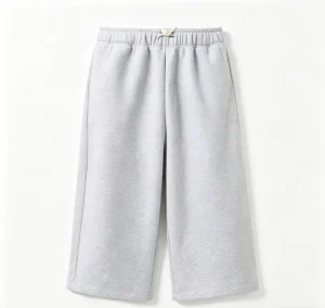 Manufacturers Cotton Soft Gray Cropped Wide-Leg Sweatpants Elastic Waist Casual Streetwear Men’s Pants