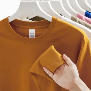 Manufacturers Men’s Blank Solid Vintage Regular Fit T Shirts 100% Cotton 230Gsm Custom Logo Plain Streetwear Long