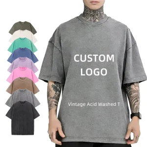 Men 100% Cotton Short Sleeves T Shirt Blank Vintage Logo Custom Faded Oversized Acid Washed Plain T Shirt