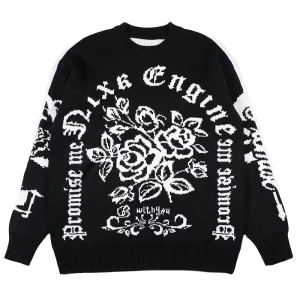 Men Casual Sweater Jacquard Pattern Knitwear Pullover Crew Neck Knitted Jumper Winter Custom Design