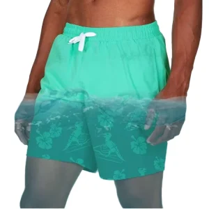 Men Clothes Custom Logo Change Water Reactive Swim Shorts Quick Dry Swimwear Trunks Beach Color Changing Swim Shorts