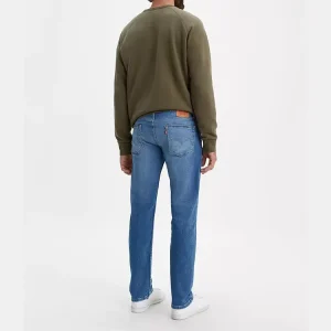Men Denim Fabric Pants Retro Fashion Washed High Waist Straight Jeans