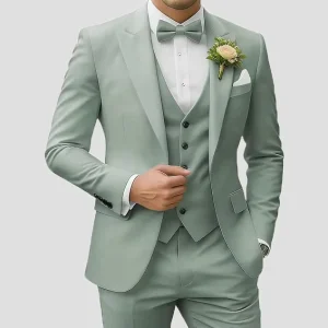 Men Formal Business Suit Set, 3 Pieces, for Wedding and Working