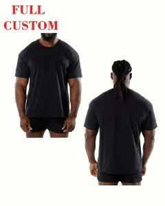 Men Gym Fitness T Shirts Sportswear Shorts Sleeve Shirt 95% Cotton 5% Spandex