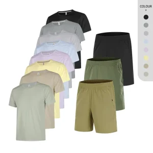 Men Gym Sportswear Set Two Piece Jogger Fitness Set Workout Clothes Dry Fit Running Tracksuit