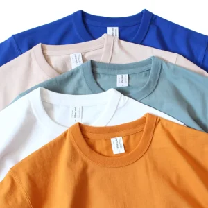 Men Heavy 100% Cotton Oversize T Shirt Blank Mock Neck Heavyweight Oversized Boxy T Shirt