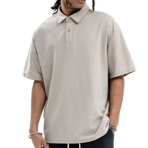 Men Lapel Polo T-shirts 220gsm Black Men Polo T-shirt Cotton Custom Pique Cotton Polo Shirt