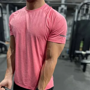 Men Mesh Performance Quick Dry Stretch Breathable Short Sleeve Tech Crew Shirt