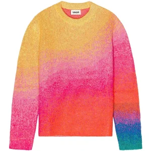 Men Mohair Sweater Winter Gradient Jacquard Pattern Knitted Jumper Design Pullover Knitwear Custom Knit Sweater