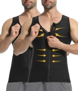 Men Seamless Body Shaper Vest for Beer Belly Gynecomastia Abdomen Compression Shirt for Work Interview Dating