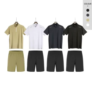 Men Short Sets Two Piece Sports Gym Activewear Set Athletic Workout Clothes Jogger Tracksuit