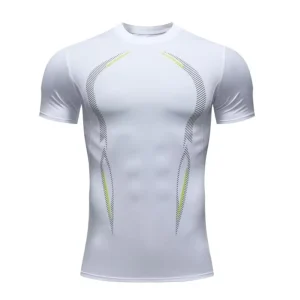 Men Short Sleeves Activewear Top Quick-drying Fitness Clothing Gym Shapewear Bodysuit Gym Clothing