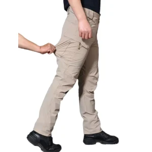 Men Stretchy Summer Pant Pockets Quick Dry Spandex 4 Way Stretchy Long Pant Tactical Trousers