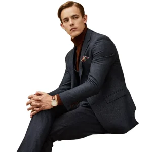 Men Suits 2 Pieces Blazer Vest Pants Set Single Breasted Formal Wedding Business Men’s Suits for Men