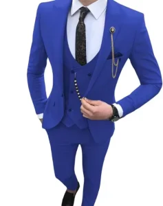 Men Suits Slim Fit 3 Pieces Wedding Tailor Made Costume Homme Prom Tuxedos Peaked Lapel Blazer Groomsmen