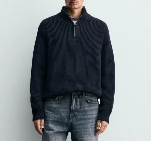 Men Sweaters Half Zip Pullover Men’s Knitwear Long Sleeve Knitted Sweaters Winter Daily Sweaters