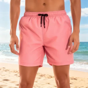 Men Swim Trunks Quick Dry Outdoor Swim Shorts Customized Logo 16 Colors Solid Plain Board Shorts Swimwear Men
