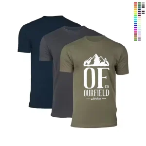 Men T Shirt 4.3 oz 60% Combed Cotton 40% Polyester Jersey Fitted Crew Neck T shirt