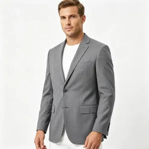 Men Tailored Suit Jacket Wrinkle Free Quick Dry Formal Blazer Breathable Business Outerwear Weddings Meetings Custom Logo
