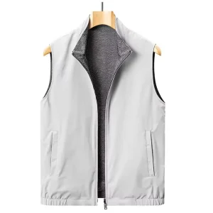 Men Top Custom Reversible Casual Outerwear Camisole Dad Vest Stand up Collar Waterproof Sleeveless Zipper Vest