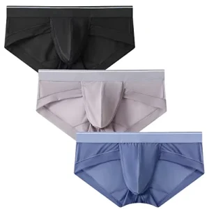Men Underwear Pure Cotton Men Briefs Breathable U-Convex Pouch Low-Rise Sexy for Young Men