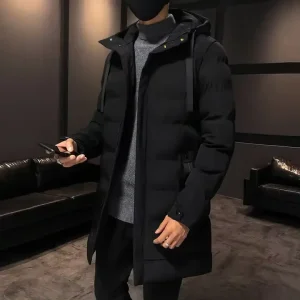 Men Winter Jacket Plus Long Warm Thick Hood Men’s Parkas Jacket Coat Autumn Outwear Outfits Classic Windproof Long Coat J0016