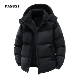 Men Winter Warm Parka Puffer Jacket Thick Waterproof Coat Custom Logo Hooded Outerwear Big Size S-3XL
