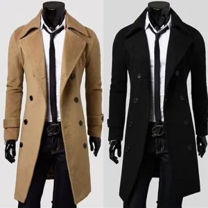 Men in Long Style Windbreaker Coat Casual Windbreaker Men