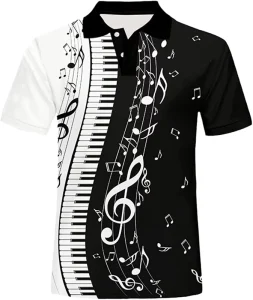 Men shirt Music Note Piano Keys 3D Printed T Shirt Casual Men’s Short Sleeve Tops T-Shirts