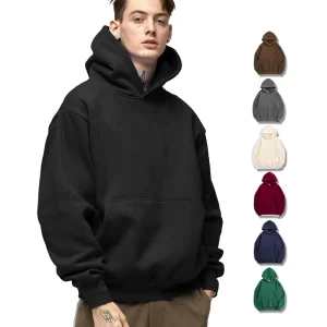 Men’s 100% Cotton 500gsm Blank Heavy Weight Thick Printing logo Drop Shoulder Flock Hoodies Sweatshirt Custom Print Hoodie Men