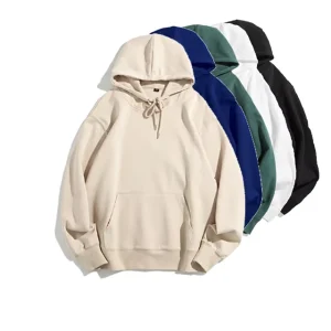 Men’s 100% Cotton Blank Thick French Terry Oversized Fit Custom Print Logo Hoodie Sweatshirt