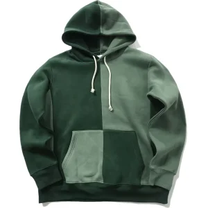 Men’s 100% Cotton Creative Two color Stitching Hoodie and Sweatshirt