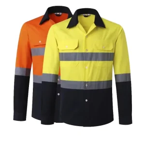 Men’s 100% Cotton Fireproof Workwear Reflective Mining Uniform Hi Vis Anti Static Work Suit