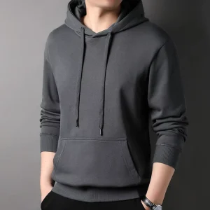 Men’s 100% Cotton Fleece Pullover Hoodie Fully Customizable Front Logo Puff Printing Breathable