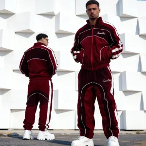 Men’s 100% Cotton French Terry Tracksuit Set Summer Casual Oversized Zip up Running Streetwear Outfit