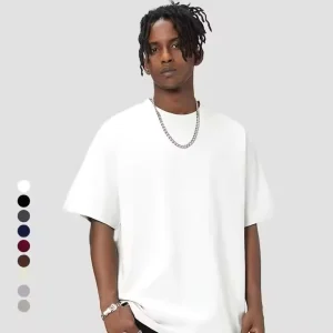 Men’s 100% Cotton Oversized Heavyweight Drop Shoulder T Shirt Custom Logo Design 300 GSM Blank T Shirts