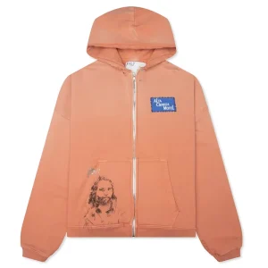 Men’s 100% Cotton Washed Ripped Rhinestone Hoodie Oversize Drop Shoulder Zipper Printing Pullover Hooded