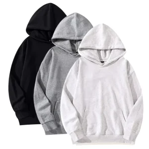 Men’s 100% Organic Cotton Sweatshirt Winter Solid Pattern Hoodie Customizable Organic Fleece Hooded Custom Hoodies