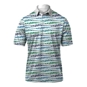Men’s 100% Polyester Casual Shirt Quick Dry Short Sleeve Front Custom Logo Sublimation Printed Knitted Fabric