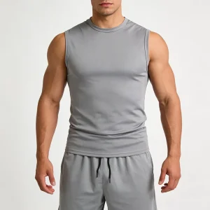 Men’s 100%polyester Slim Fit Tank Top Shorts Sets Gym Outdoor Fitness Men’s Tank Top Set Sleeveless Shirts Us Size Men’s Set