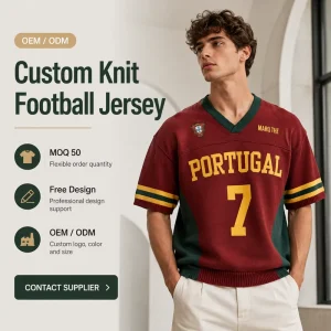 Men’s 12 Gauge Knit Sweater 100% Cotton Woven Fabric Soft Breathable Crew Neck Pullover Casual Slim Fit Knitwear