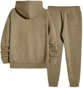 Men’s 2 Piece Eco-Friendly 100% Polyester Winter Tracksuit Sweatsuit Set Hooded Sweatshirt Joggers Acid Wash Technique Gym Solid
