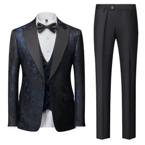 Men’s 2-Piece Printing Business Suits Single-Breasted Wedding Dress
