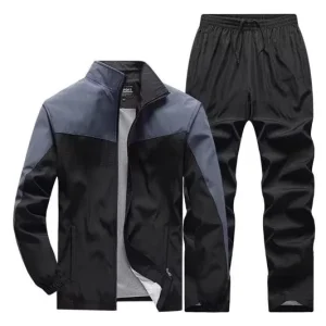 Men’s 2 Piece Solid Spring Casual Tracksuit Set Sportswear Jacket & Pants M XXXL Custom Logo Available